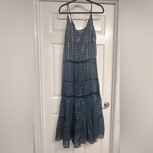 Free People Tiered Maxi Dress In Eclipse Combo Blue | Size S